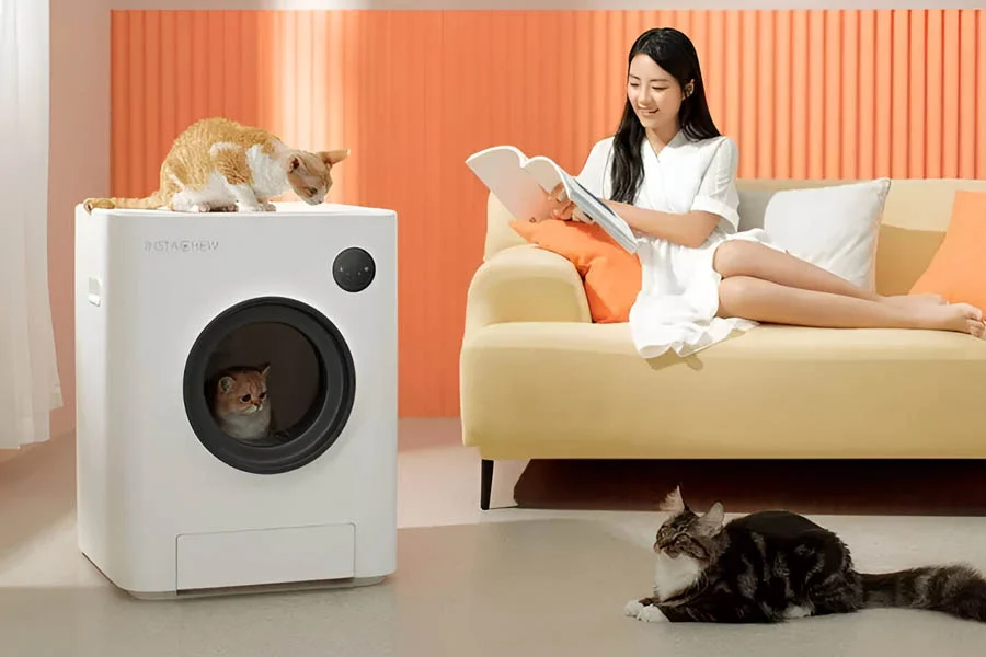 rotating cat litter box